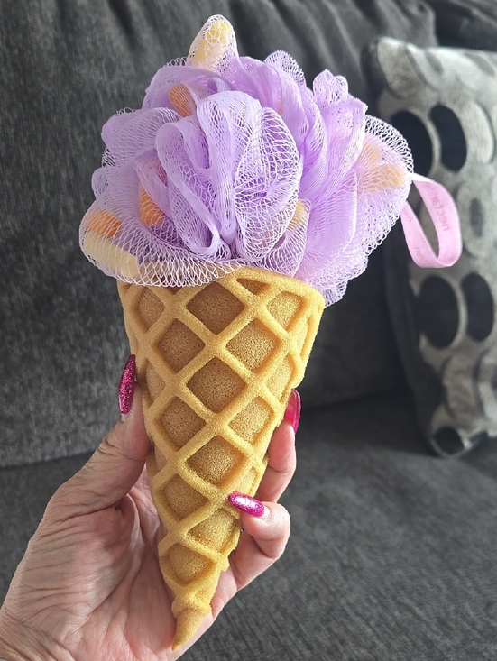 nectarlife Other - Lavender Ice Cream Cone Bath Pouf